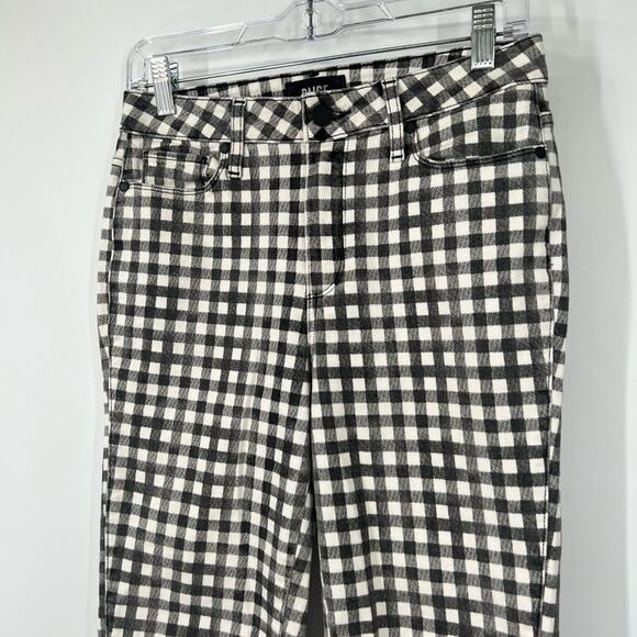 Paige Hoxton Straight Ankle Jeans Split Hem City Gingham - Picture 3 of 9